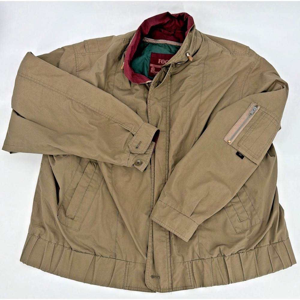 VTG London Fog 3M Thinsulate Bomber Jacket Tan Harrington Ma1 Sleeve Pocket XL